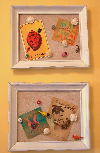 mini cork boards from thrift store frames