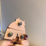 RAINBOW KITTY wooden pin