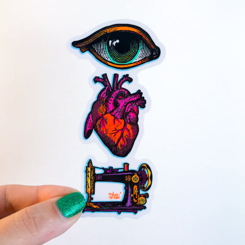 EYE HEART SEWING sticker