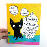 BLACK CAT SEWING HELPER 8"x10" print