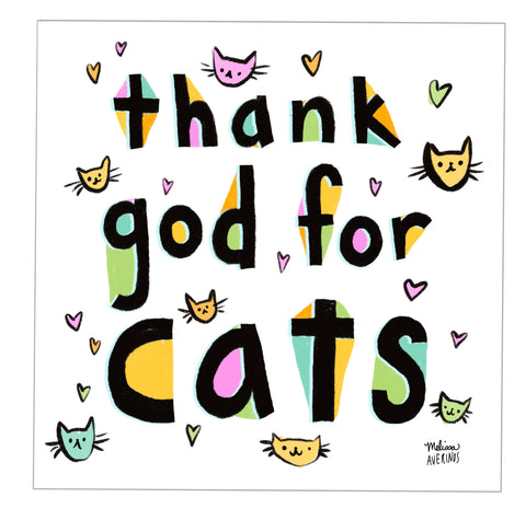 THANK GOD FOR CATS sticker