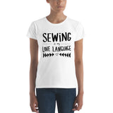 SEWING IS MY LOVE LANGUAGE Women's short sleeve t-shirt - Melissa Averinos