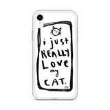 I JUST REALLY LOVE MY CAT iPhone Case - Melissa Averinos