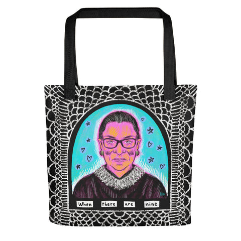 RBG WHEN THERE ARE NINE tote bag